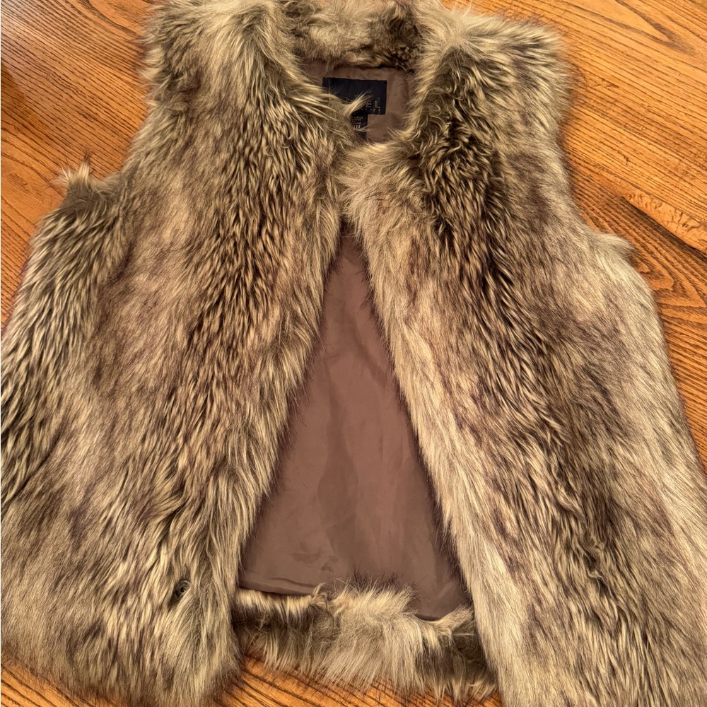 Tinsel Faux Fur Vest in Brown